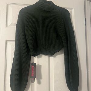 Crop Top Turtleneck Sweater